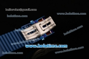 Ulysse Nardin Marine Diver Chrono Miyota OS20 Quartz Blue PVD Case with Black Dial Blue Stick Markers and Blue Rubber Bracelet