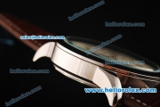 Breitling Transocean Automatic Steel Case with White Dial and Brown Leather Strap