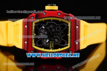 Richard Mille RM 35-01 RAFA Miyota 9015 Automatic PVD Case with Skeleton Dial and Yellow Rubber Strap Dot Markers