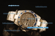 Rolex GMT Master II Swiss ETA 2836 Automatic Full Steel with Blue and White Diamond Bezel-Diamond Dial