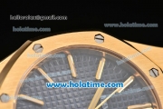 Audemars Piguet Royal Oak Swiss ETA 2824 Automatic Full Yellow Gold with Gold Sitck Markers and Blue Dial - 1:1 Original