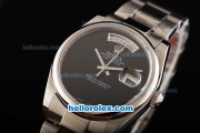 Rolex Day Date Swiss ETA 2836 Automatic Movement Full Steel with Black Dial