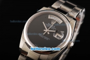 Rolex Day Date Swiss ETA 2836 Automatic Movement Full Steel with Black Dial