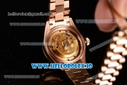 Rolex Datejust Swiss ETA 2671 Automatic Rose Gold Case with White Dial Diamonds Markers and Rose Gold Bracelet (BP)