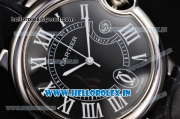 Cartier Ballon Bleu De Large Miyota OS20 Quartz Steel Case with Black Dial and White Roman Numeral Markers