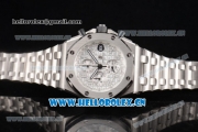 Audemars Piguet Royal Oak Offshore Seiko VK67 Quartz Stainless Steel Case/Bracelet with Silver Dial and Arabic Numeral Markers