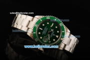 Rolex Submariner Oyster Perpetual Automatic with Green Dial and Green Graduated Bezel-White Round Bead Marking and Small Calendar