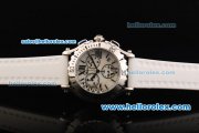 Chopard Happy Sport Chronograph Miyota Quartz Movement Steel Case with White Dial and White Rubber Strap Chopard Happy Sport Chronograph Miyota Quartz Movement Steel Case with White Dial and White Rubber Strap