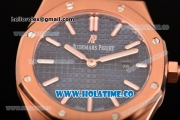 Audemars Piguet Royal Oak 33MM Miyota Quartz Rose Gold Case/Bracelet with Blue Dial and Stick Markers (EF)