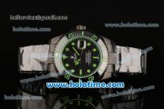 Rolex Submariner Asia 2813 Automatic PVD Case with Green Markers and Carbon Fiber Dial