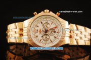 Breitling Bentley GMT Automatic Full Rose Gold with White Dial