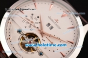 Jaeger-LECoultre Master Asia Automatic Steel Case with Rose Gold Sitck Markers and White Dial