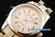 Rolex Oyster Perpetual Automatic Movement ETA Coating Case with Silver Dial and Steel Strap