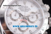 Rolex Daytona Chronograph Clone Rolex 4130 Automatic Stainless Steel Case/Bracelet with White Dial and Stick Markers (EF)