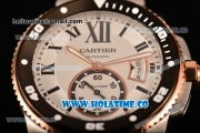 Cartier Calibre de Cartier Swiss ETA 2824 Automatic Rose Gold/Steel Case with White Dial and Black Roman Numeral Markers (ZF)