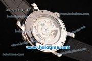 Vacheron Constantin Malte Asia Automatic Steel Case with Black Leather Strap and White Dial