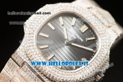 Patek Philippe NAUTILUS All Diamond Steel Case With Clone Original Movement 1:1 Clone