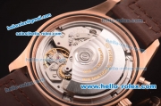 IWC Portuguese Swiss ETA 7750 Automatic Rose Gold with Coffe Dial and Leather Strap-1:1 Original