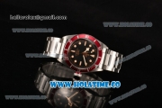 Tudor Heritage Black Bay Asia 2813 Automatic Steel Case/Bracelet with Black Dial and Red Bezel (ZF)