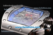 Richard Mille Felipe Massa Flyback Asia Automatic Steel Case with Black Rubber Strap and Skeleton Dial