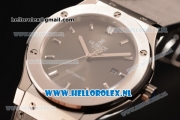 Hublot Classic Fusion 9015 Auto Steel Case with Black Dial and Grey Leather Strap
