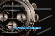 Rolex Daytona Vintage Edition Chrono Miyota OS20 Quartz Steel Case with Black Dial and Brown Leather Strap