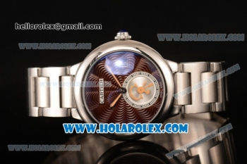 Cartier Rotonde De Miyota Quartz Steel Case/Bracelet with Brown Dial