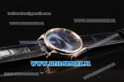 Omega De Ville Tresor Master Co-Axial Clone Omega 8801 Automatic Steel Case with Blue Dial and Black Leather Strap