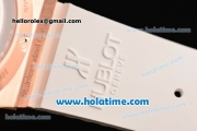 Hublot Big Bang Clone HUB4100 Automatic Rose Gold Case with White Rubber Strap and White Dial - 1:1 Original (TW)