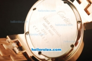 Cartier d'Art Swiss Quartz Full Rose Gold with White Dial and Roman Markers