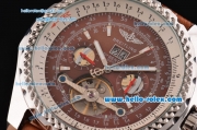 Breitling for Bentley Tourbillon Skeleton Automatic with Brown Dial and White Bezel-Brown Leather Strap