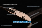 Cariter Tank MC Swiss ETA 2824 Automatic Steel Case with White Dial Diamonds Bezel and Roman Numeral Markers
