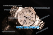 IWC Aquatimer Chronograph Miyota Quartz Full Steel with White Dial and Stick Markers