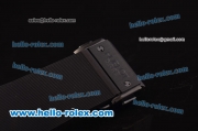 Hublot Classic Fusion Chrono Miyota Quartz PVD Case with Black Dial - Blue Markers and Black Rubber Strap