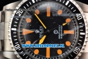 Rolex Submariner Vintage Asia 2813 Automatic Steel Case with Black Dial Orange Dots Markers and Steel Bracelet