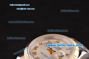 Rolex Datejust Automatic Movement Two Tone Case with Sliver Dial and Roman Marking