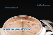 Rolex Air King Automatic Movement Full Steel with Rose Gold Dial and Diamond Markers