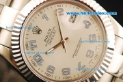 Rolex Datejust II Swiss ETA 2836 Automatic Movement Full Steel with White Dial and Blue Arabic Numerals