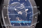 Richard Mille RM 52-02 Miyota 9015 Automatic PVD Case with Skeleton Dial Dot Markers and Black Rubber Strap