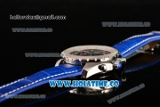 Breitling Bentley Tourbillon Automatic Movement Steel Case with Stick Markers and Blue Leather Strap
