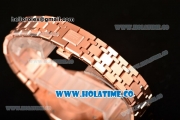 Audemars Piguet Royal Oak 33MM Miyota Quartz Rose Gold Case/Bracelet with Blue Dial Stick Markers and Diamonds Bezel (EF)