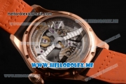 IWC Big Pilot Clone IWC 521111 Automatic Rose Gold Case with Blue Dial and Brown Leather Strap Arabic Numeral Markers