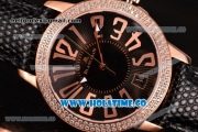 Blancpain Women Ladybird Ultraplate Miyota 9015 Automatic Rose Gold Case with Diamonds Bezel and Black Dial (G5)