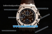 Audemars Piguet Royal Oak Offshore Clone AP Calibre 3126 Automatic Movement Steel Brown Dial and Arabic Numeral Markers Leather Strap (JF)