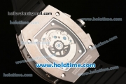 Richard Mille RM 011 Asia 2813 Automatic Steel Case with Black Rubber Bracelet White Markers and Black Dial