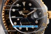 Rolex GMT-Master II Asia 2813 Automatic Two Tone Case/Bracelet with Black Dial and Dot Markers