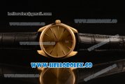 Omega De Ville Tresor Master Co-Axial Clone 8800 Automatic Yellow Gold Case with Yellow Gold Dial and Black Leather Strap - (YF)