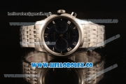 Omega De Ville Co-Axial Chrono Clone Omega 9300 Automatic Steel Case with Blue Dial and Steel Bracelet - (EF)