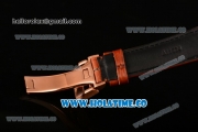 IWC Pilot Chrono Swiss Valjoux 7750 Automatic Rose Gold Case with Black Dial and Brown Leather Strap - 1:1 Original