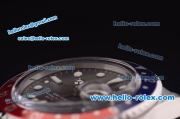 Rolex GMT Master Vintage Swiss ETA 2836 Automatic Full Steel with Blue/Red Bezel and Black Dial-White Markers